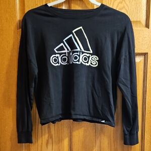 adidas Black Long Sleeve Kids Tee